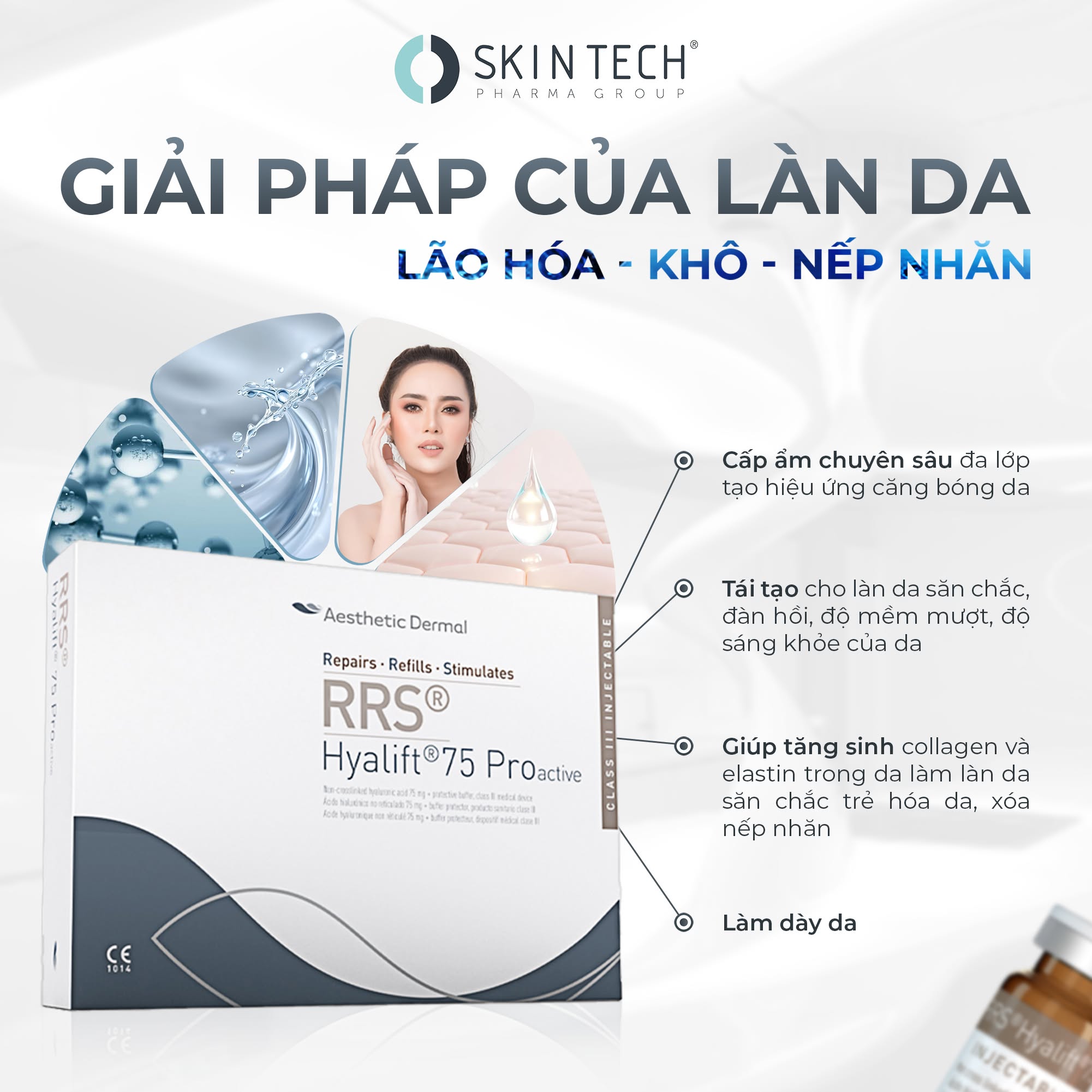 Tinh chất meso cấp ẩm, căng bóng da RRS Hyalift 75 Syringe 3ml