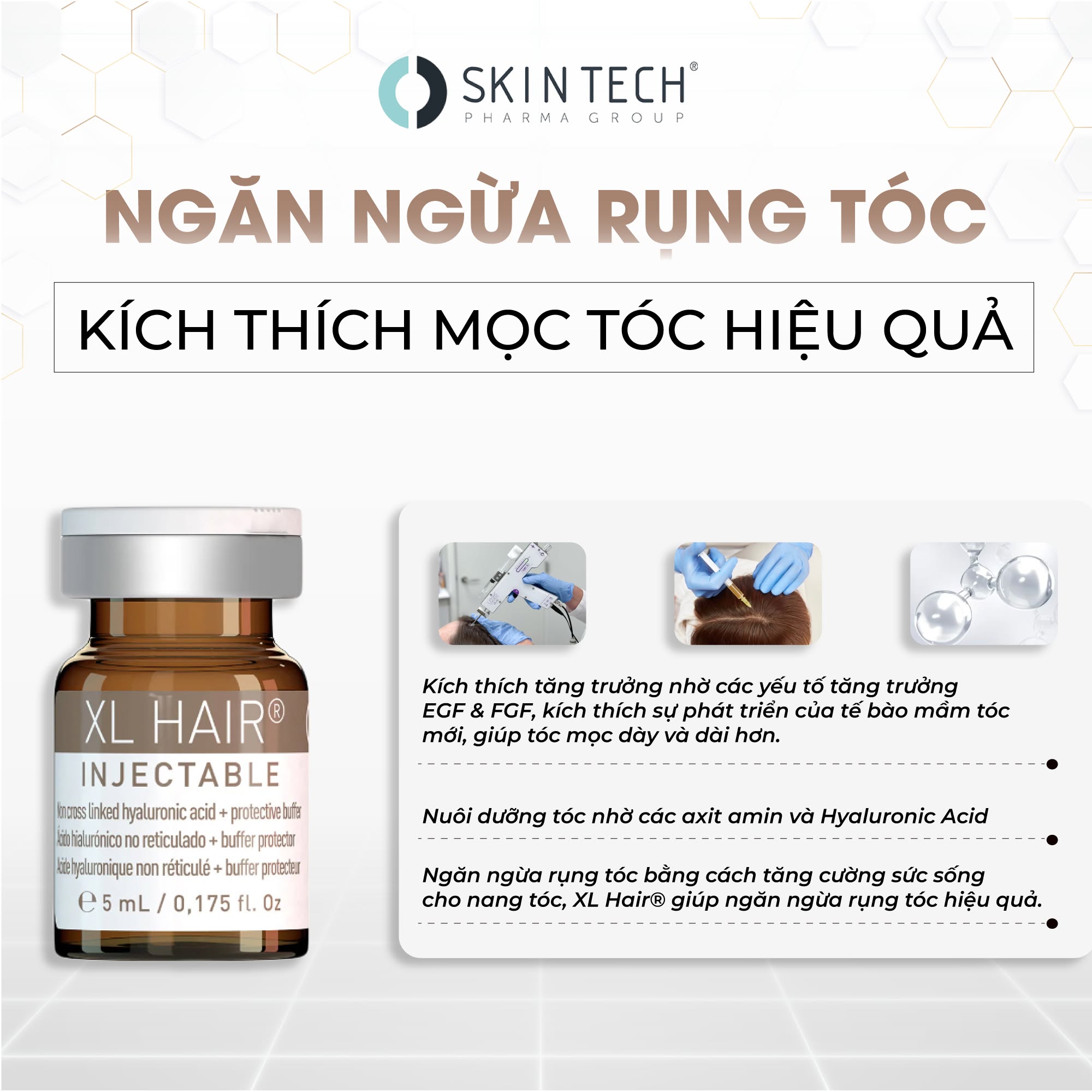 Tinh chất meso kích thích mọc tóc, dưỡng tóc dài khỏe RRS XL Hair SkinTech 5ml