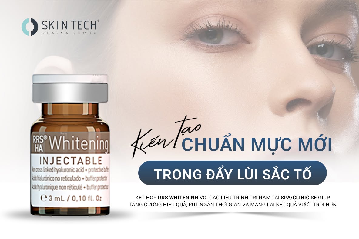 Tinh chất meso trắng sáng da, mờ thâm nám RRS® HA Whitening SkinTech 3ml