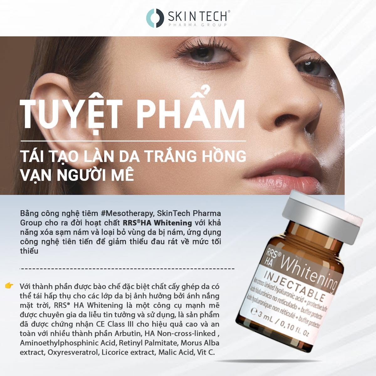 Tinh chất meso trắng sáng da, mờ thâm nám RRS® HA Whitening SkinTech 3ml