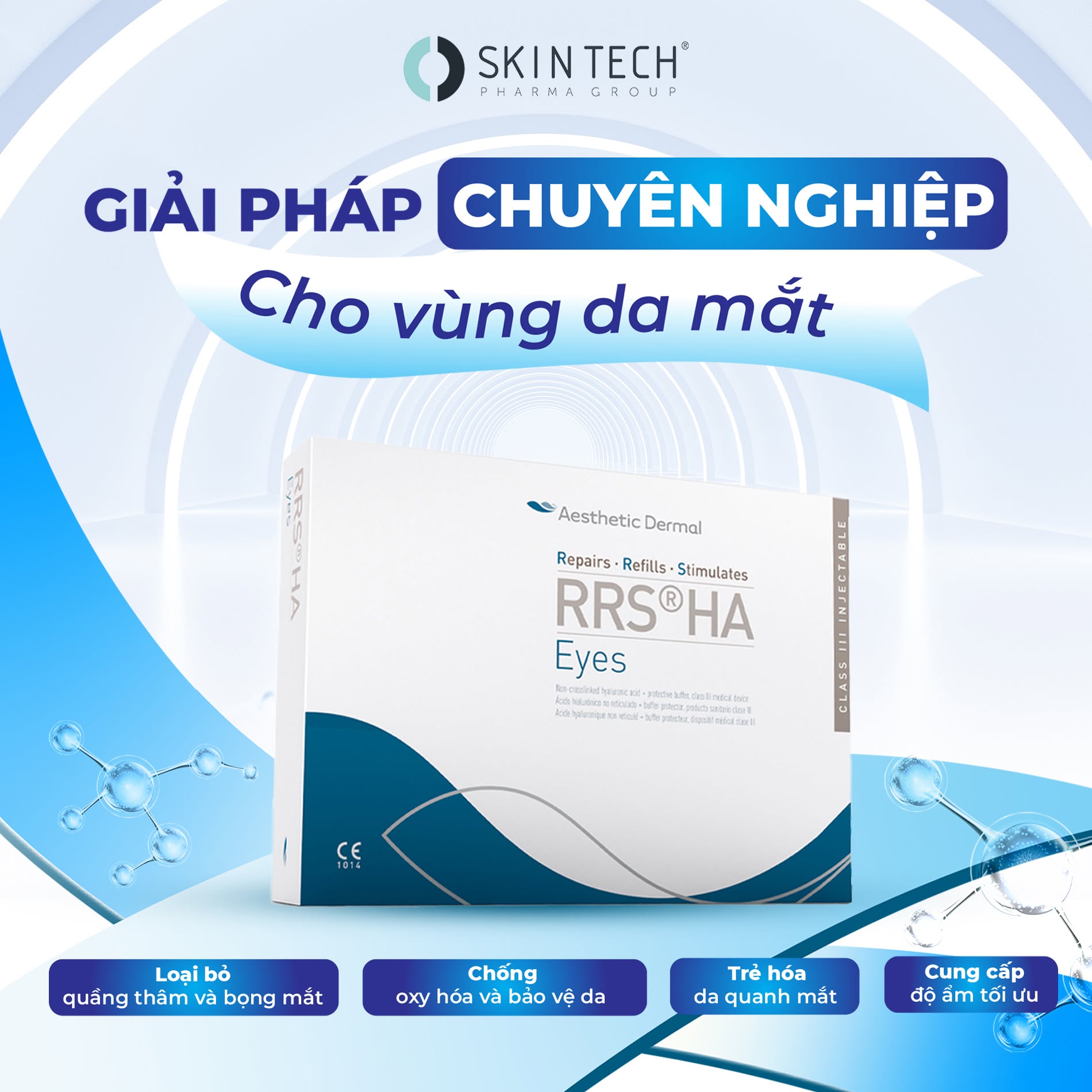 Tinh Chất Meso Hỗ Trợ Cải Thiện Quầng Thâm, Bọng Mắt & Nếp Nhăn SkinTech RRS® HA Eyes 1.5ml Chính Hãng