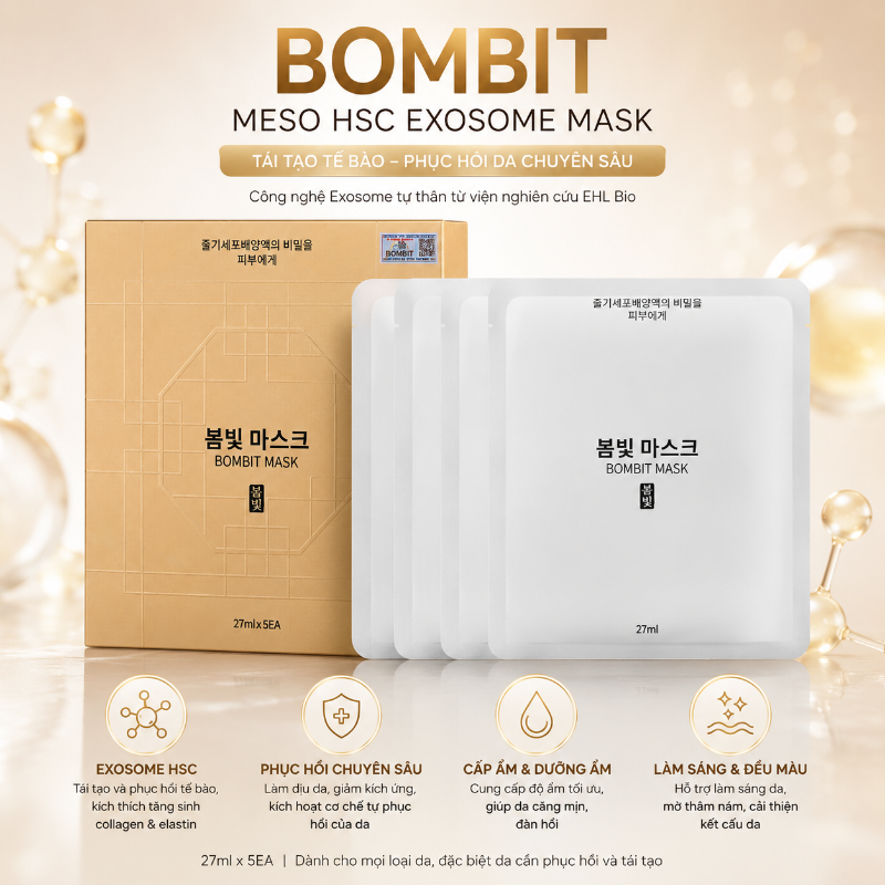 Mặt Nạ BOMBIT HSC Mask Exosome Làm Sáng, Phục Hồi Và Tái Tạo Da