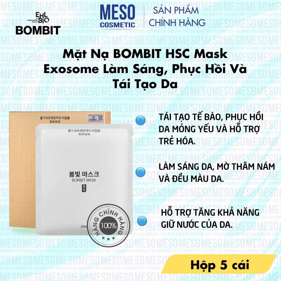 Mặt Nạ BOMBIT HSC Mask Exosome Làm Sáng, Phục Hồi Và Tái Tạo Da