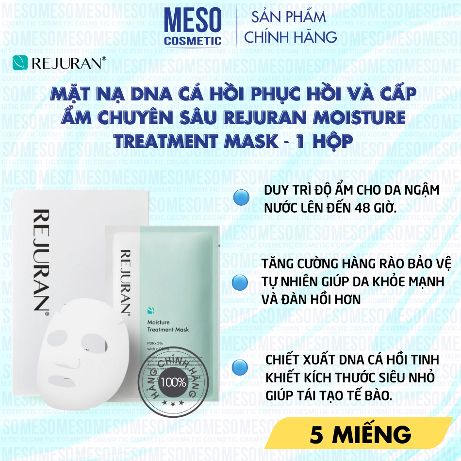 Mặt Nạ DNA Cá Hồi Phục Hồi Và Cấp Ẩm Chuyên Sâu REJURAN Moisture Treatment Mask