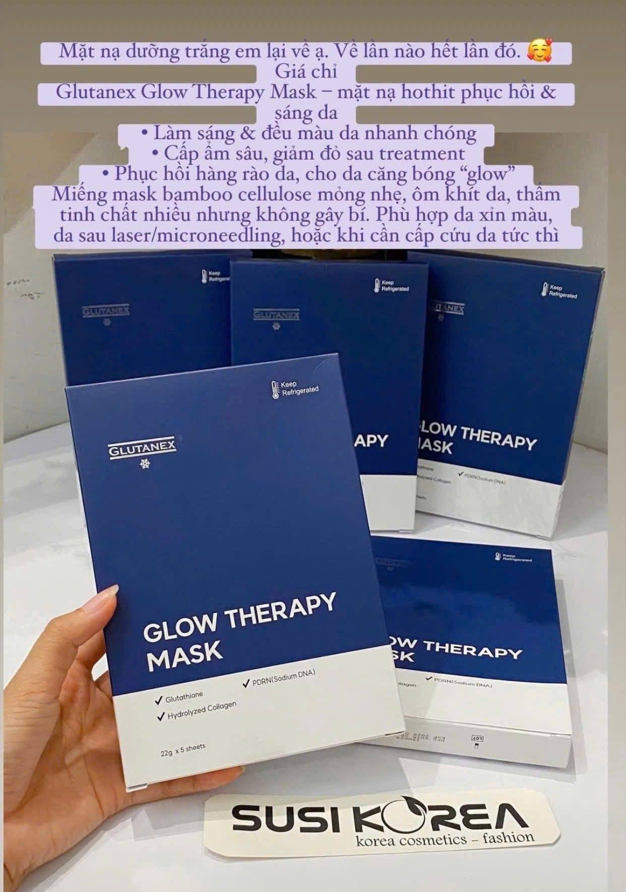 Mặt Nạ Dưỡng Sáng, Phục Hồi Và Cấp Ẩm Chuyên Sâu Glutanex Glow Therapy Mask