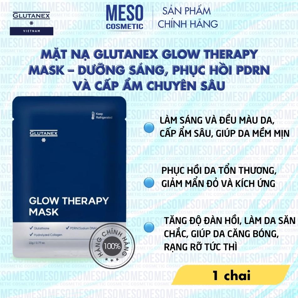 Mặt Nạ Dưỡng Sáng, Phục Hồi Và Cấp Ẩm Chuyên Sâu Glutanex Glow Therapy Mask