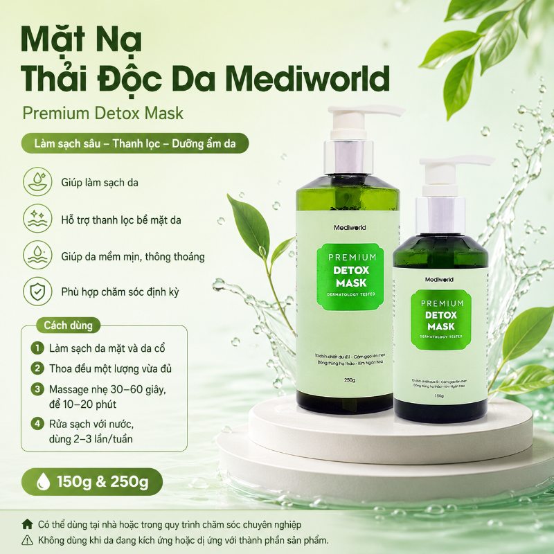 Mặt Nạ Làm Sạch Sâu, Thanh Lọc Da & Cấp Ẩm Premium Detox Mask Mediworld