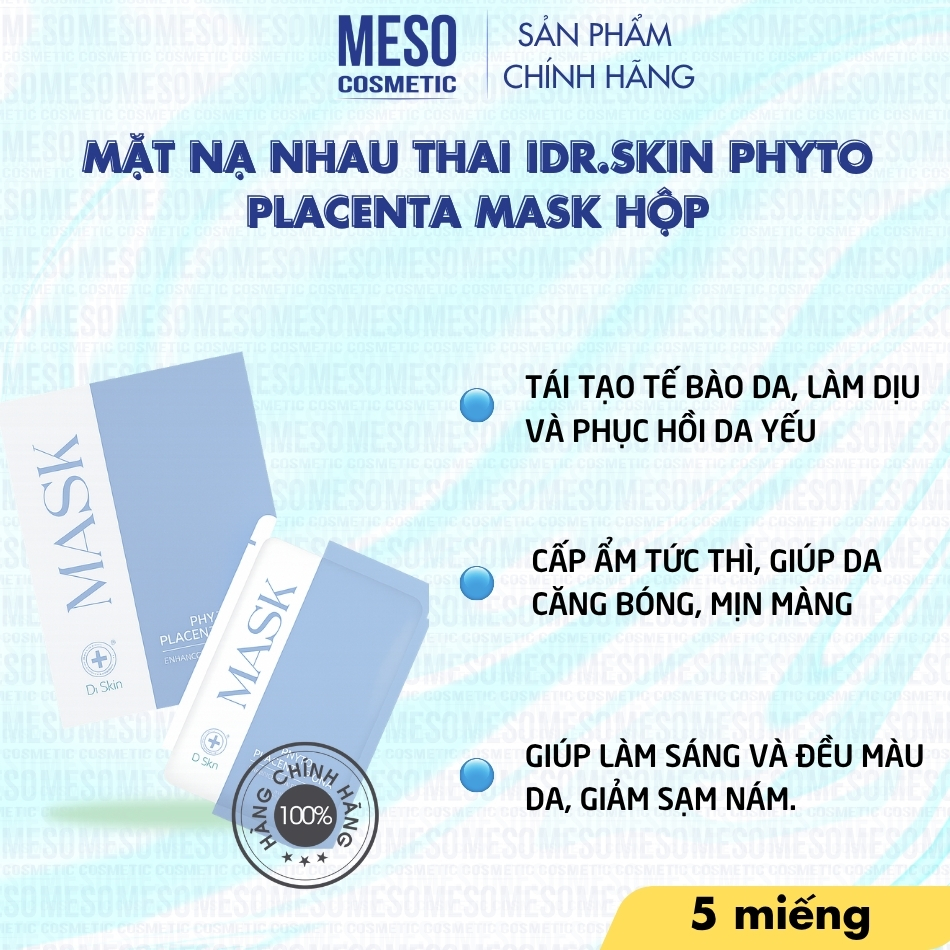 Mặt Nạ nhau thai iDr.Skin Phyto Placenta Mask Hộp 5 miếng