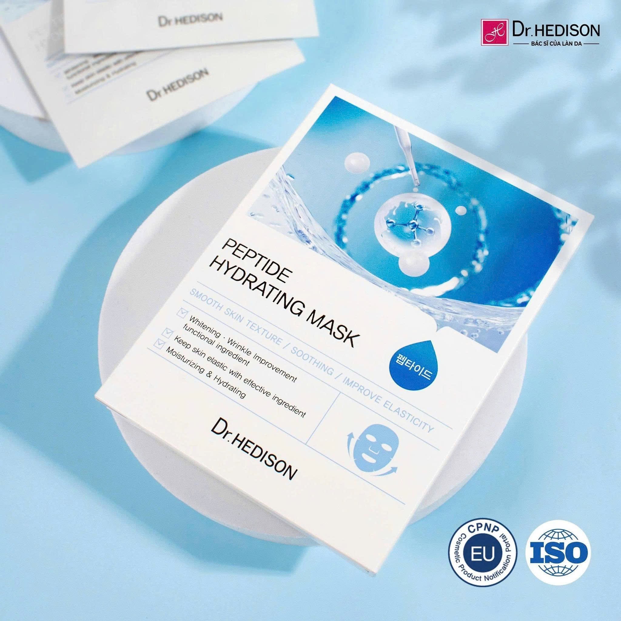 Mặt nạ Cấp ẩm, phục hồi da nhạy cảm Dr.Hedison Peptide Hydrating Mask 23g x 10 miếng