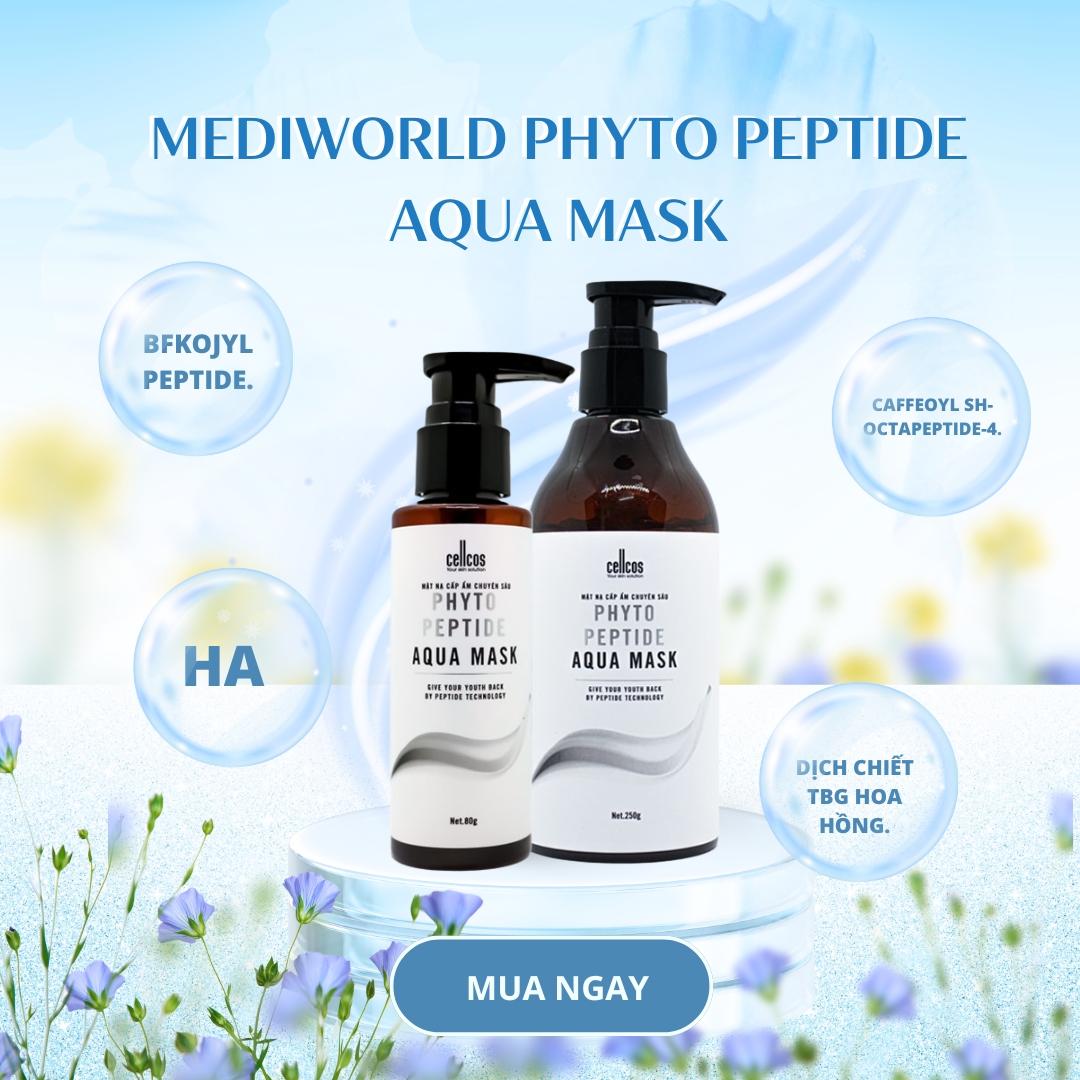 Mặt nạ cấp ẩm và hỗ trợ làm sáng da Mediworld Phyto Peptide Aqua Mask