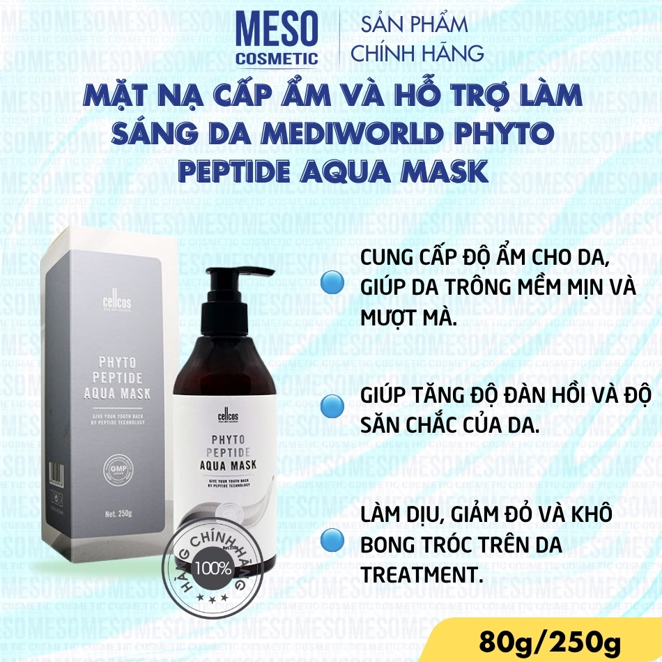 Mặt nạ cấp ẩm và hỗ trợ làm sáng da Mediworld Phyto Peptide Aqua Mask