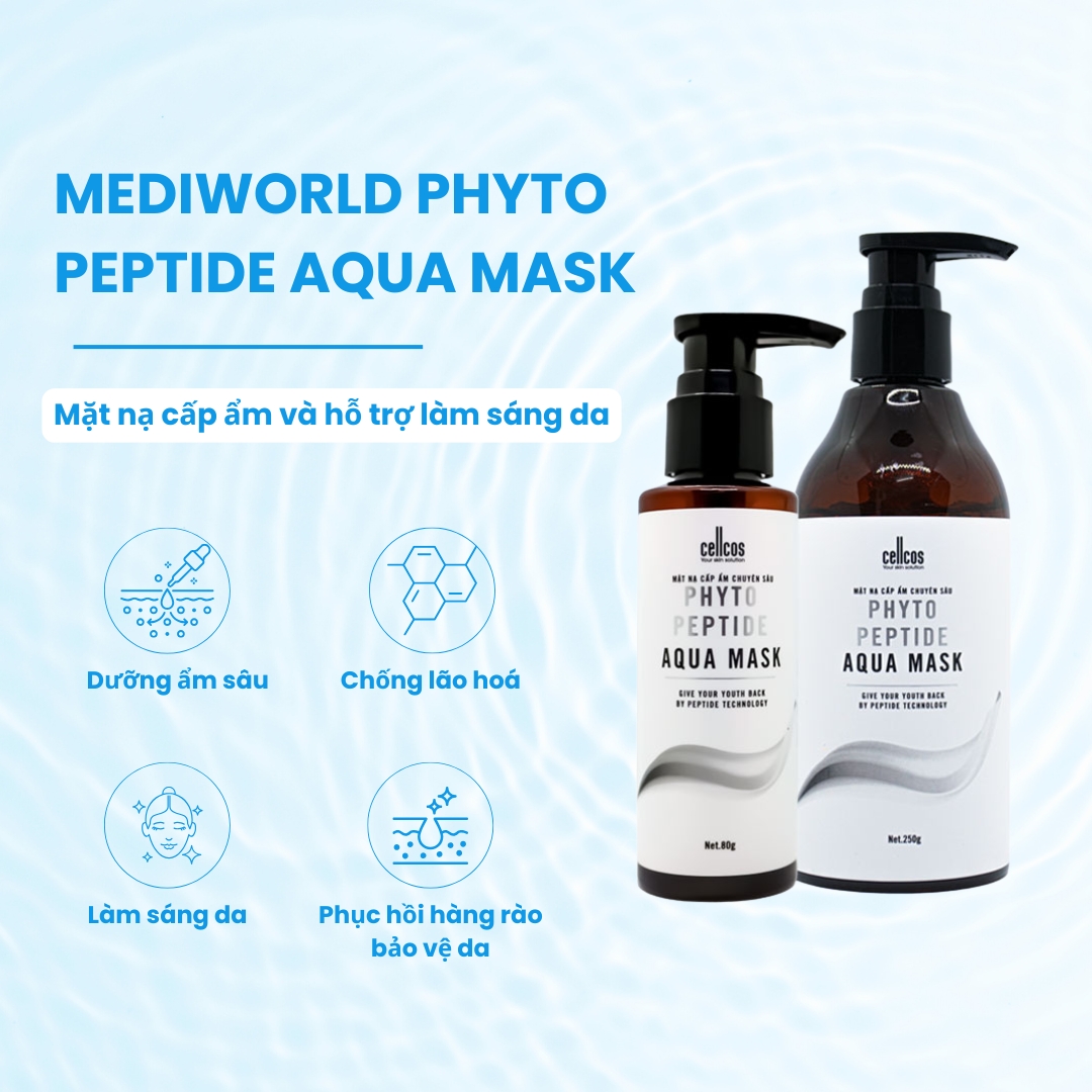 Mặt nạ cấp ẩm và hỗ trợ làm sáng da Mediworld Phyto Peptide Aqua Mask