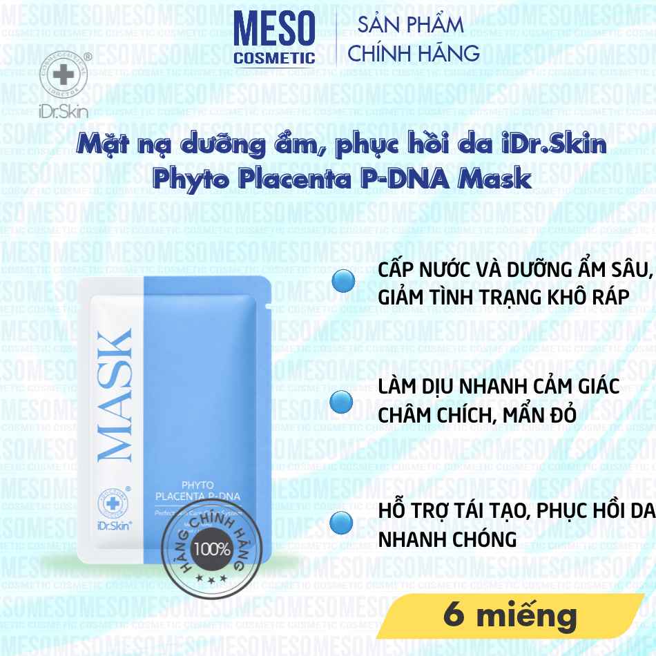Mặt nạ dưỡng ẩm, phục hồi da iDr.Skin Phyto Placenta P-DNA Mask