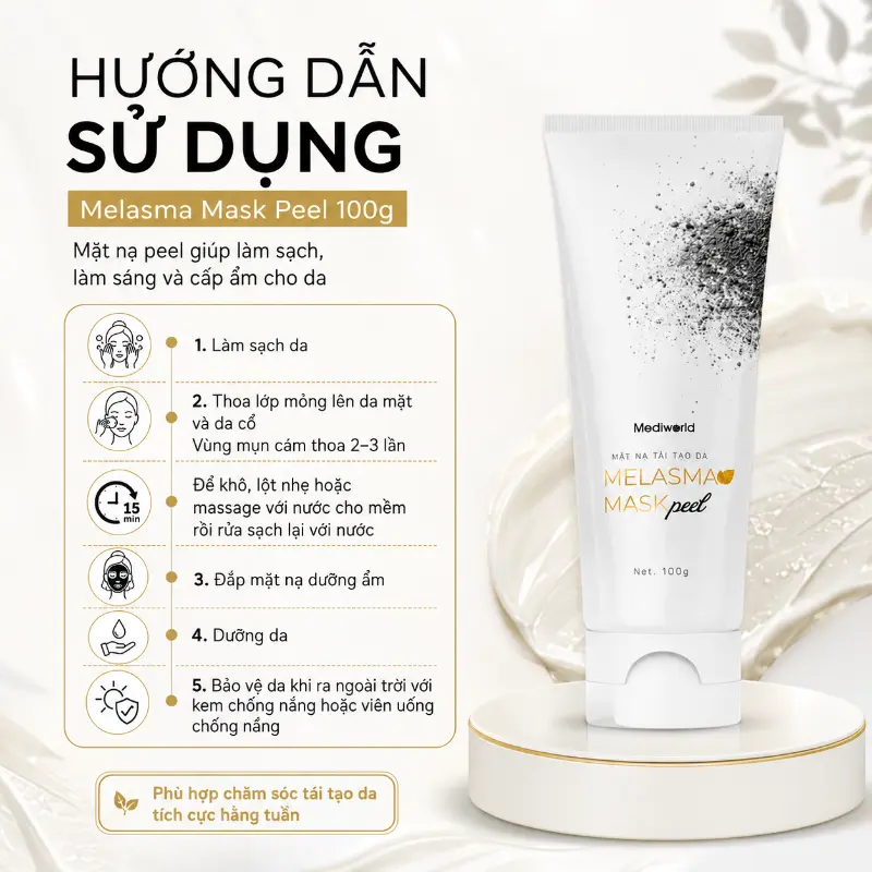 Mặt nạ peel giúp làm sạch, làm sáng và cấp ẩm cho da Mediworld Melasma Mask Peel 100g