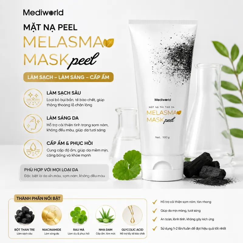 Mặt nạ peel giúp làm sạch, làm sáng và cấp ẩm cho da Mediworld Melasma Mask Peel 100g