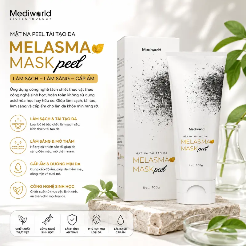 Mặt nạ peel giúp làm sạch, làm sáng và cấp ẩm cho da Mediworld Melasma Mask Peel 100g