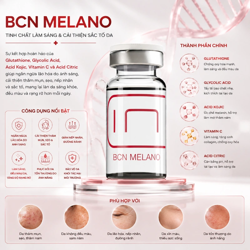 Tinh Chất Hỗ Trợ Mờ Nám, Cải Thiện Thâm Sạm & Làm Sáng Da Melano Enlightening Cocktail BCN Tây Ban Nha Chính Hãng