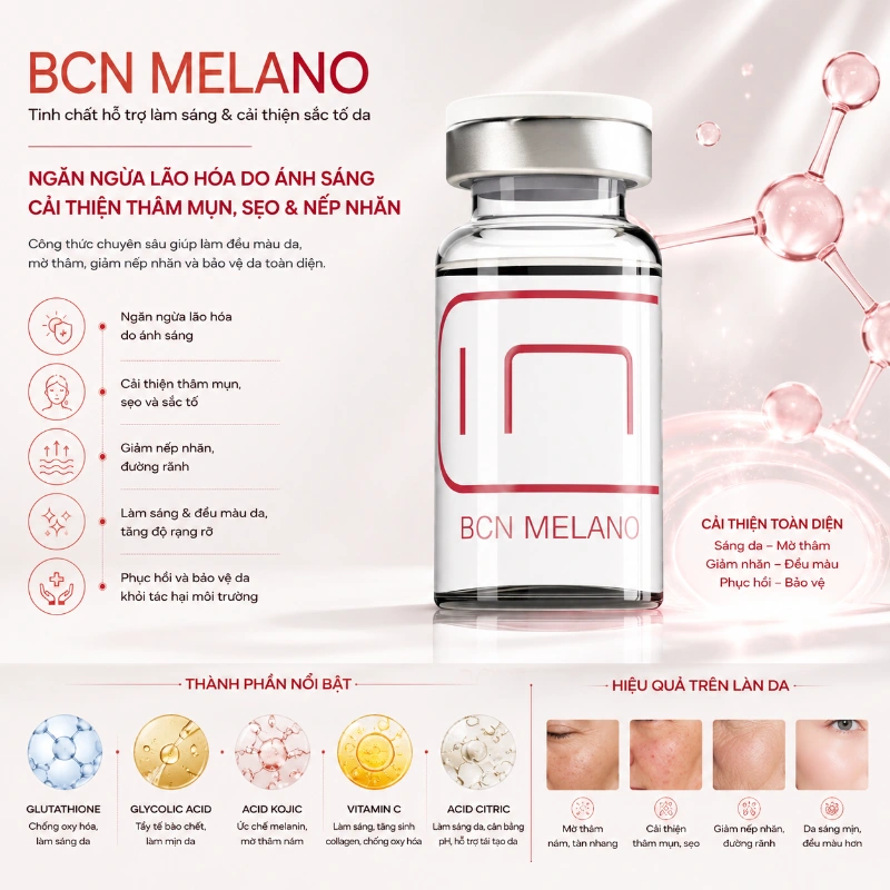 Tinh Chất Hỗ Trợ Mờ Nám, Cải Thiện Thâm Sạm & Làm Sáng Da Melano Enlightening Cocktail BCN Tây Ban Nha Chính Hãng