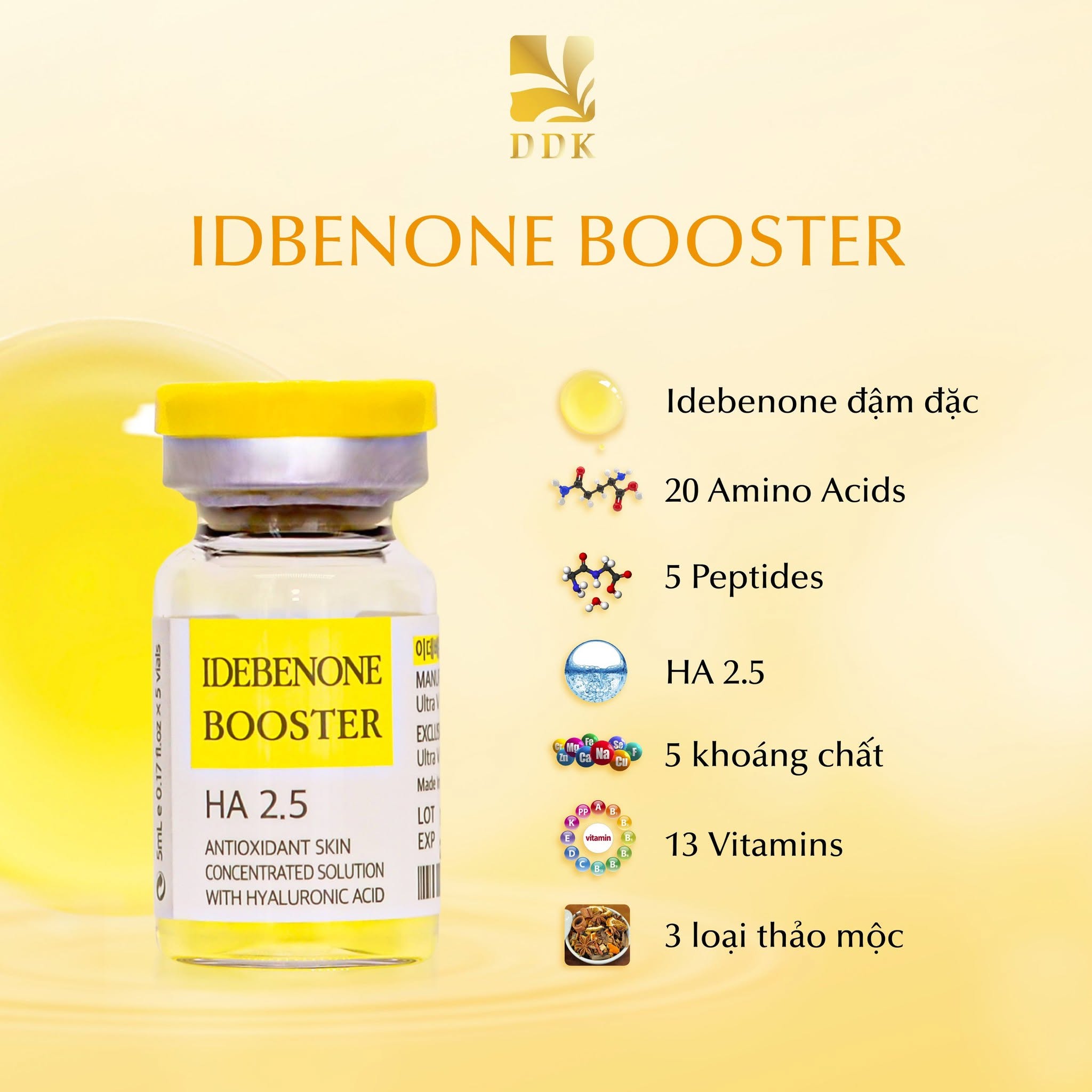 Meso IDEBENONE BOOSTER trắng sáng, dưỡng ẩm da, mờ nám