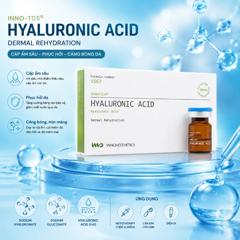 Meso Innoaesthetics Hyaluronic Acid Cấp Ẩm, Căng Bóng Da - 1 lọ