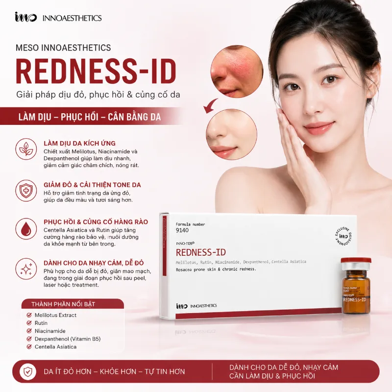 Meso Innoaesthetics REDNESS-ID Phục Hồi Da Nhạy Cảm, Giảm Đỏ Da
