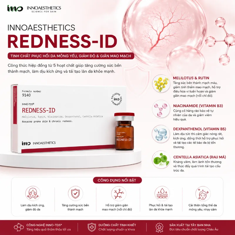 Meso Innoaesthetics REDNESS-ID Phục Hồi Da Nhạy Cảm, Giảm Đỏ Da