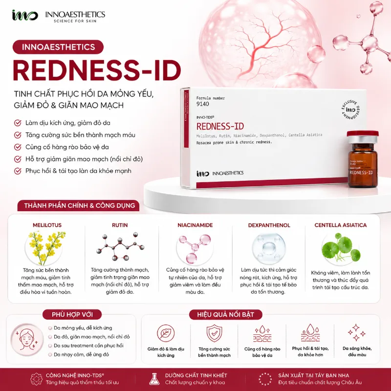 Meso Innoaesthetics REDNESS-ID Phục Hồi Da Nhạy Cảm, Giảm Đỏ Da