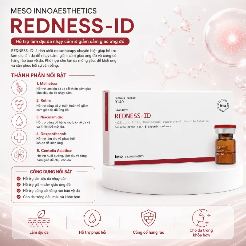 Meso Innoaesthetics REDNESS-ID Phục Hồi Da Nhạy Cảm, Giảm Đỏ Da