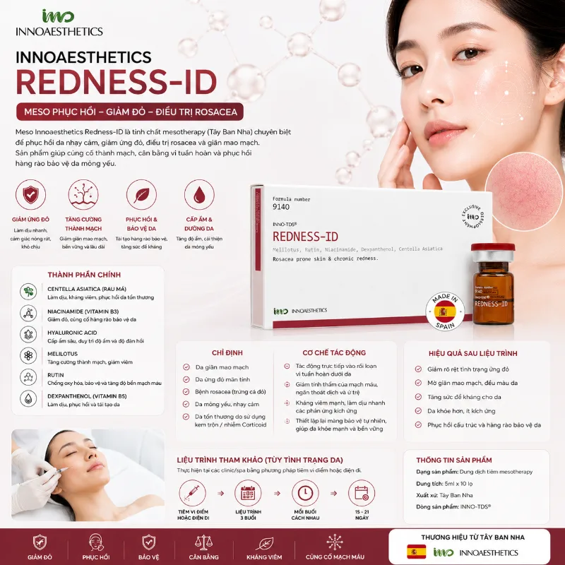 Meso Innoaesthetics REDNESS-ID Phục Hồi Da Nhạy Cảm, Giảm Đỏ Da