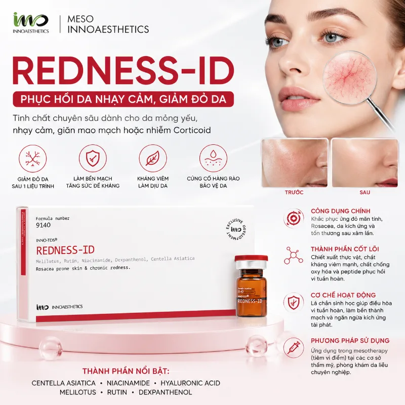Meso Innoaesthetics REDNESS-ID Phục Hồi Da Nhạy Cảm, Giảm Đỏ Da