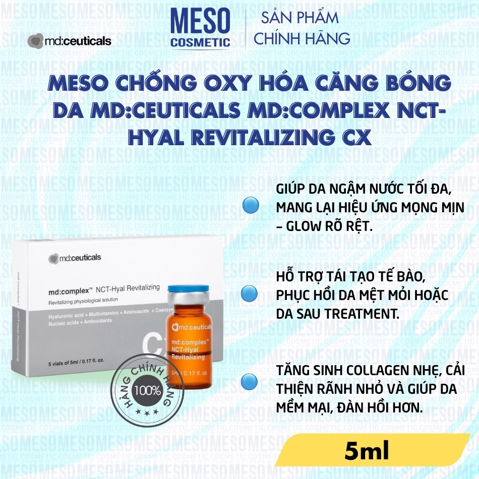 Meso chống oxy hóa căng bóng da Md:Ceuticals Md:Complex Nct-Hyal Revitalizing Cx