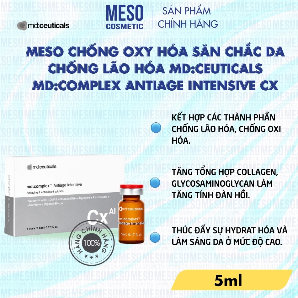 Meso chống oxy hóa săn chắc da chống lão hóa Md:Ceuticals Md:Complex Antiage Intensive Cx