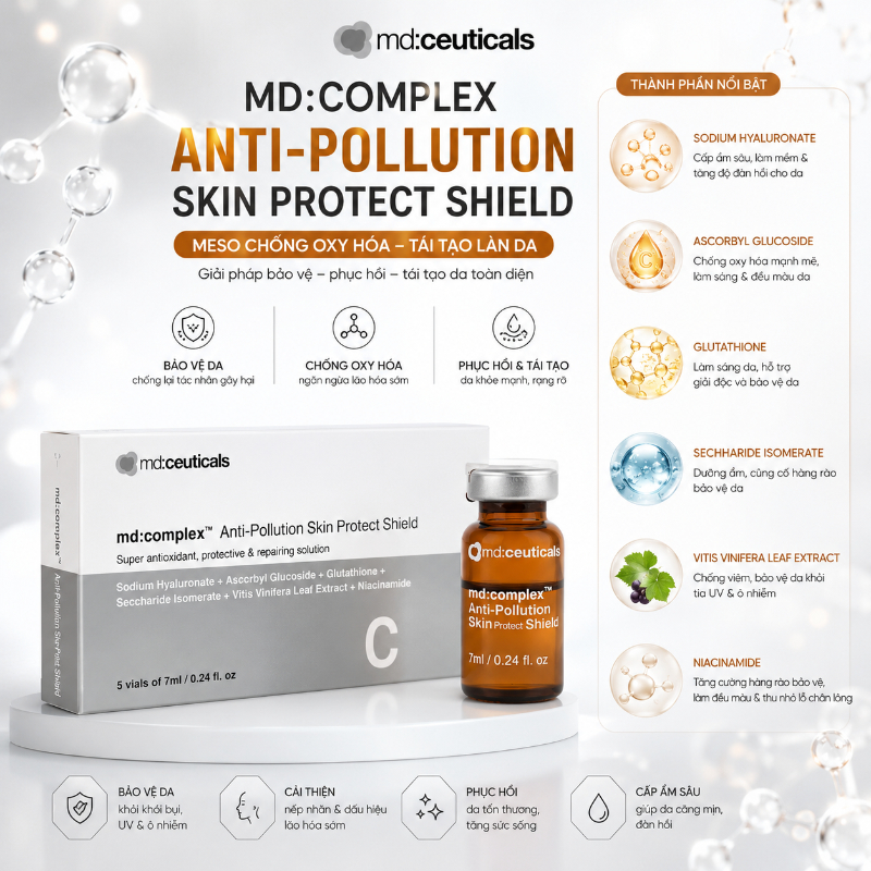 Meso chống oxy hóa tái tạo làn da Md:Ceuticals Md:Complex Anti-Pollution Skin Protect Shield