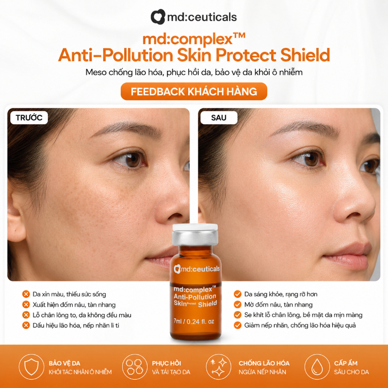 Meso chống oxy hóa tái tạo làn da Md:Ceuticals Md:Complex Anti-Pollution Skin Protect Shield