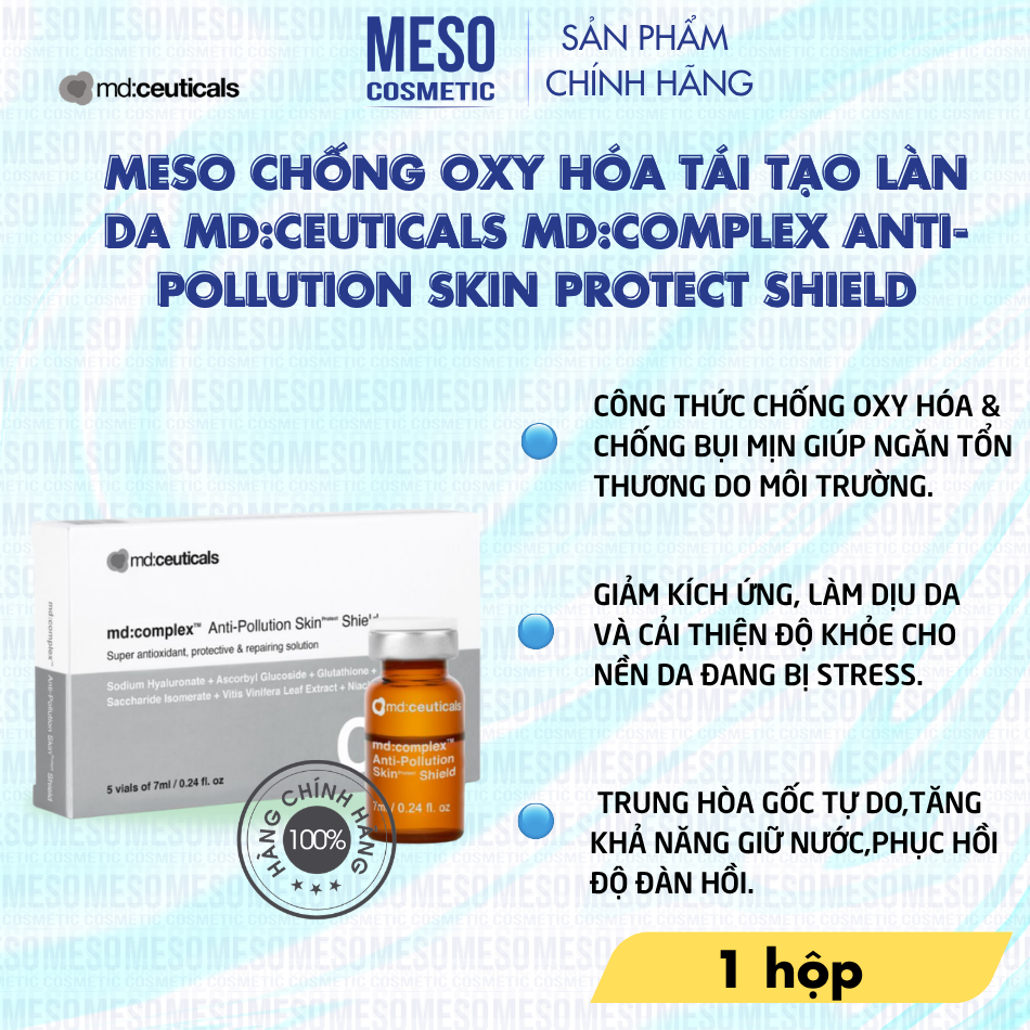 Meso chống oxy hóa tái tạo làn da Md:Ceuticals Md:Complex Anti-Pollution Skin Protect Shield