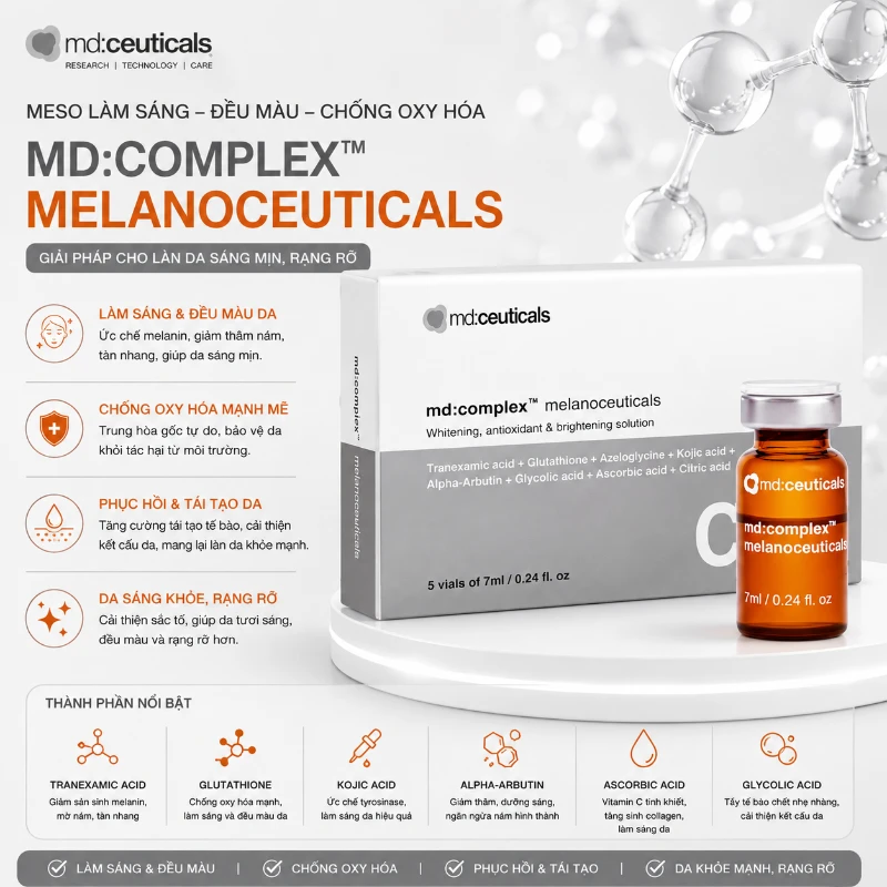 Meso mờ nám, đốm nâu và tăng sắc tố da Md:Complex Melanoceuticals md:ceuticals 7ml