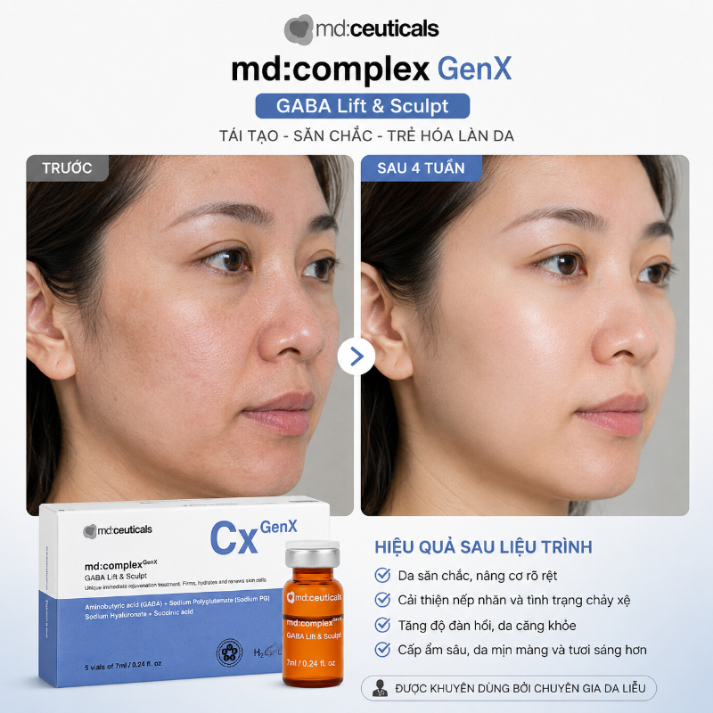 Meso trẻ hóa tái sinh làm mới tế bào da Md:Ceuticals Md:Complex Genx Gaba Lift & Sculpt
