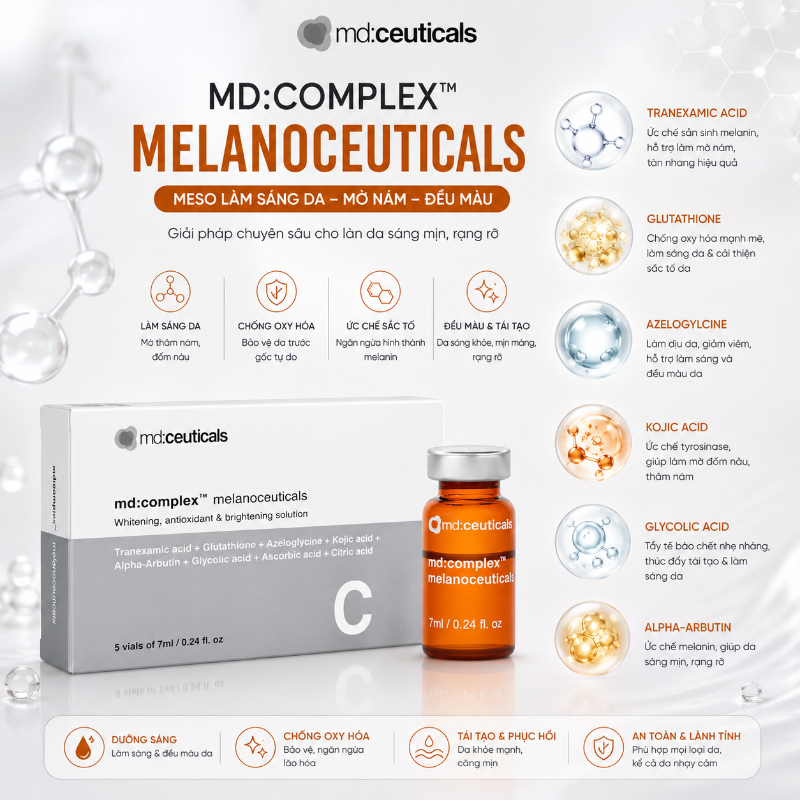 Meso ức chế nám, tàn nhang trắng sáng da Md:Ceuticals Md:Complex Melanoceuticals