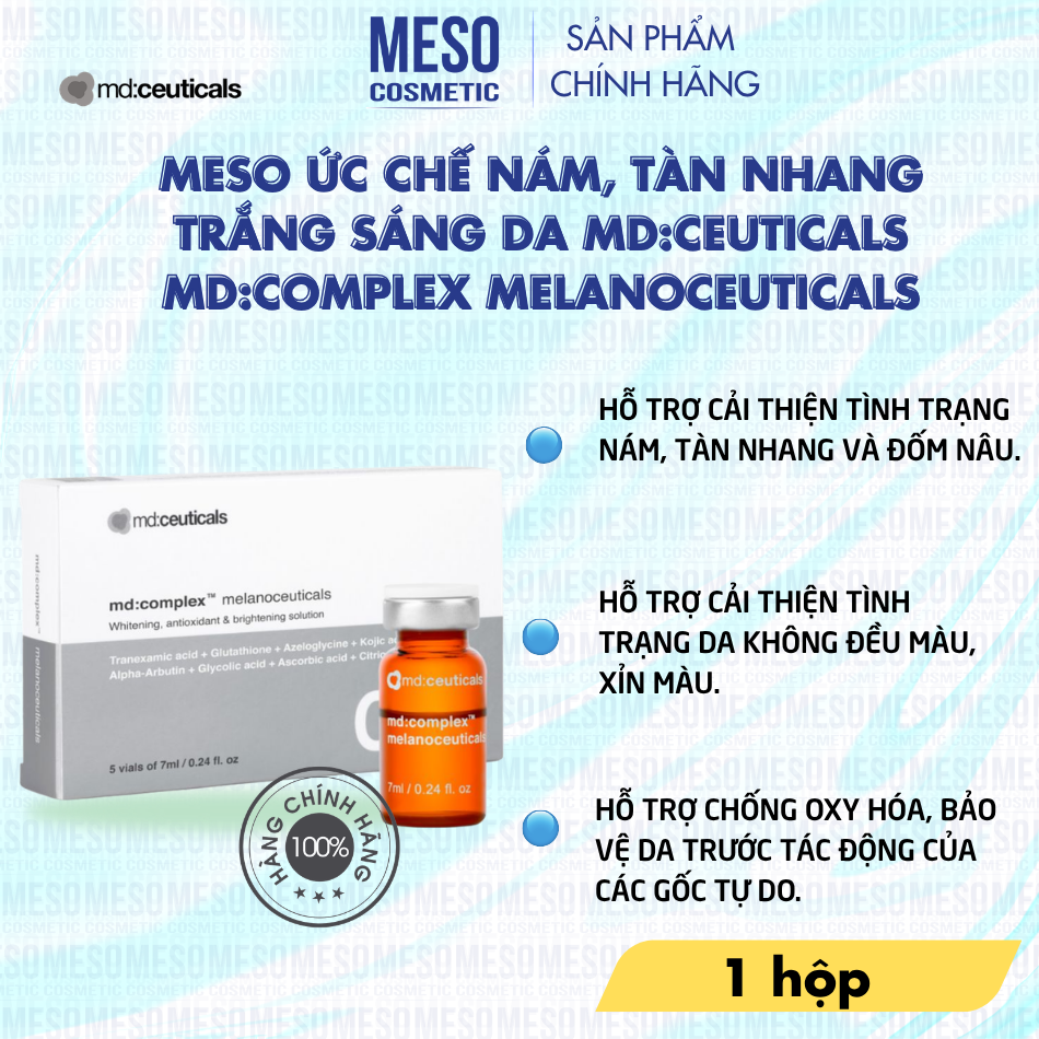 Meso ức chế nám, tàn nhang trắng sáng da Md:Ceuticals Md:Complex Melanoceuticals