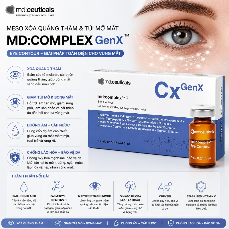 Tinh chất mờ thâm mắt, giảm bọng mắt Md:Ceuticals Md:Complex Eye Contour 7ml