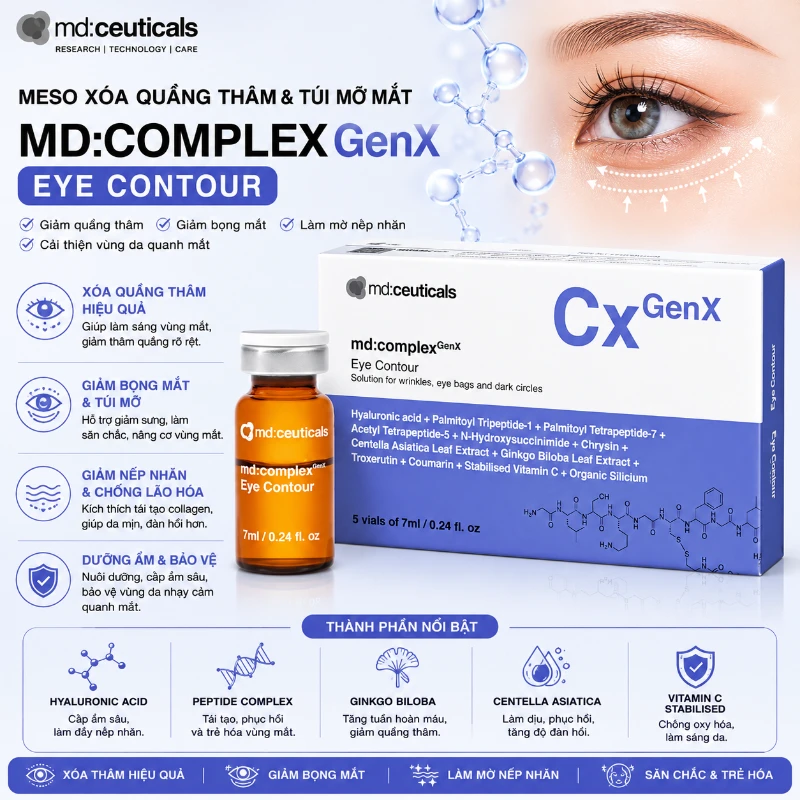 Tinh chất mờ thâm mắt, giảm bọng mắt Md:Ceuticals Md:Complex Eye Contour 7ml