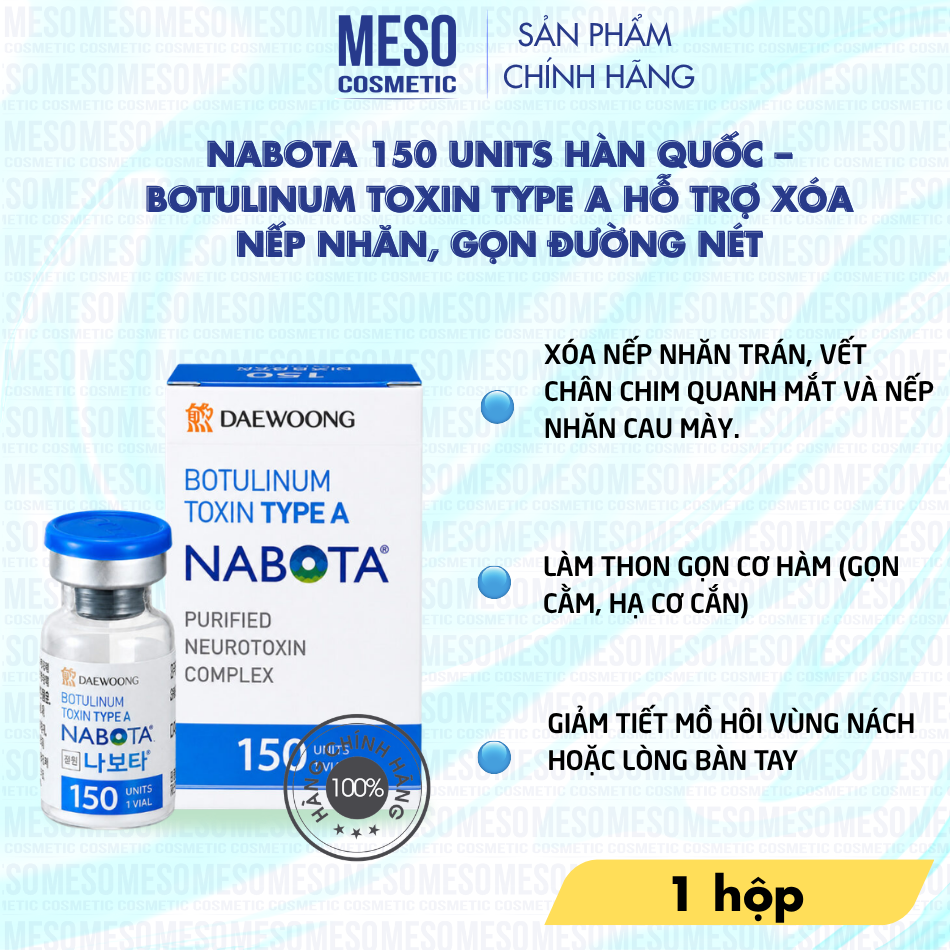 Nabota 150 Units Hàn Quốc - Botulinum Toxin Type A Chính Hãng