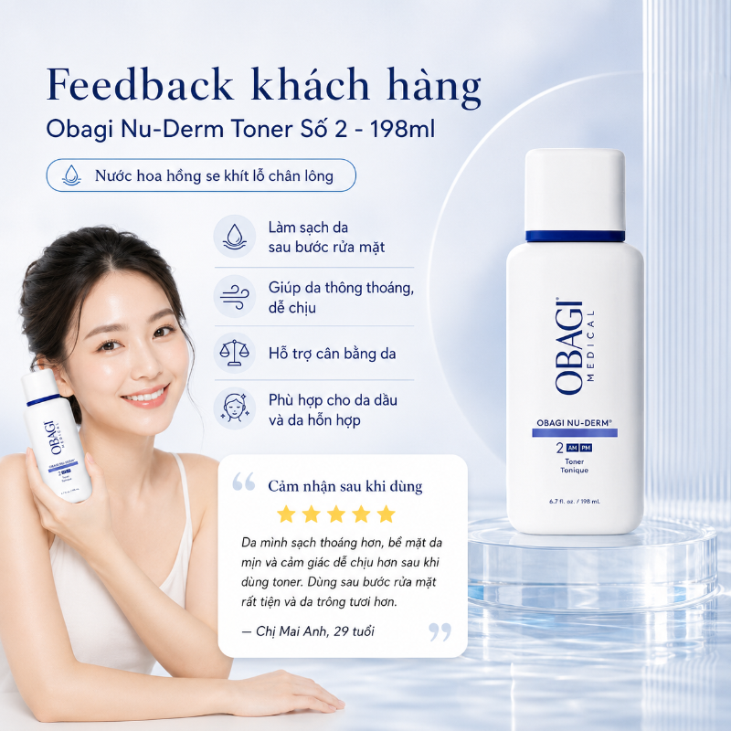 Nước Hoa Hồng Se Khít Lỗ Chân Lông Obagi Nu-Derm Toner Số 2 198ml