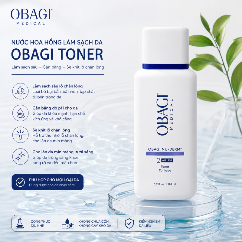 Nước Hoa Hồng Se Khít Lỗ Chân Lông Obagi Nu-Derm Toner Số 2 198ml