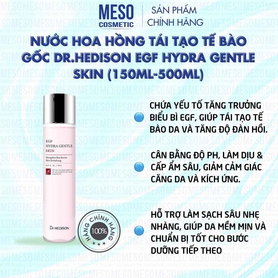 Nước hoa hồng tái tạo tế bào gốc Dr.Hedison EGF Hydra Gentle Skin (150ml-500ml)