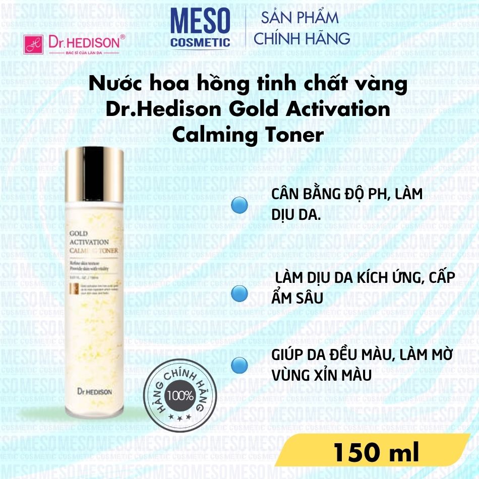 Nước hoa hồng tinh chất vàng Dr.Hedison Gold Activation Calming Toner (150ml-500ml)