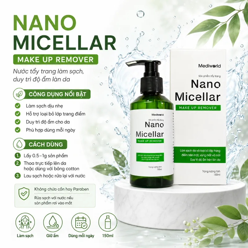 Nước tẩy trang Mediworld - NANO MICELLAR MAKE UP REMOVER