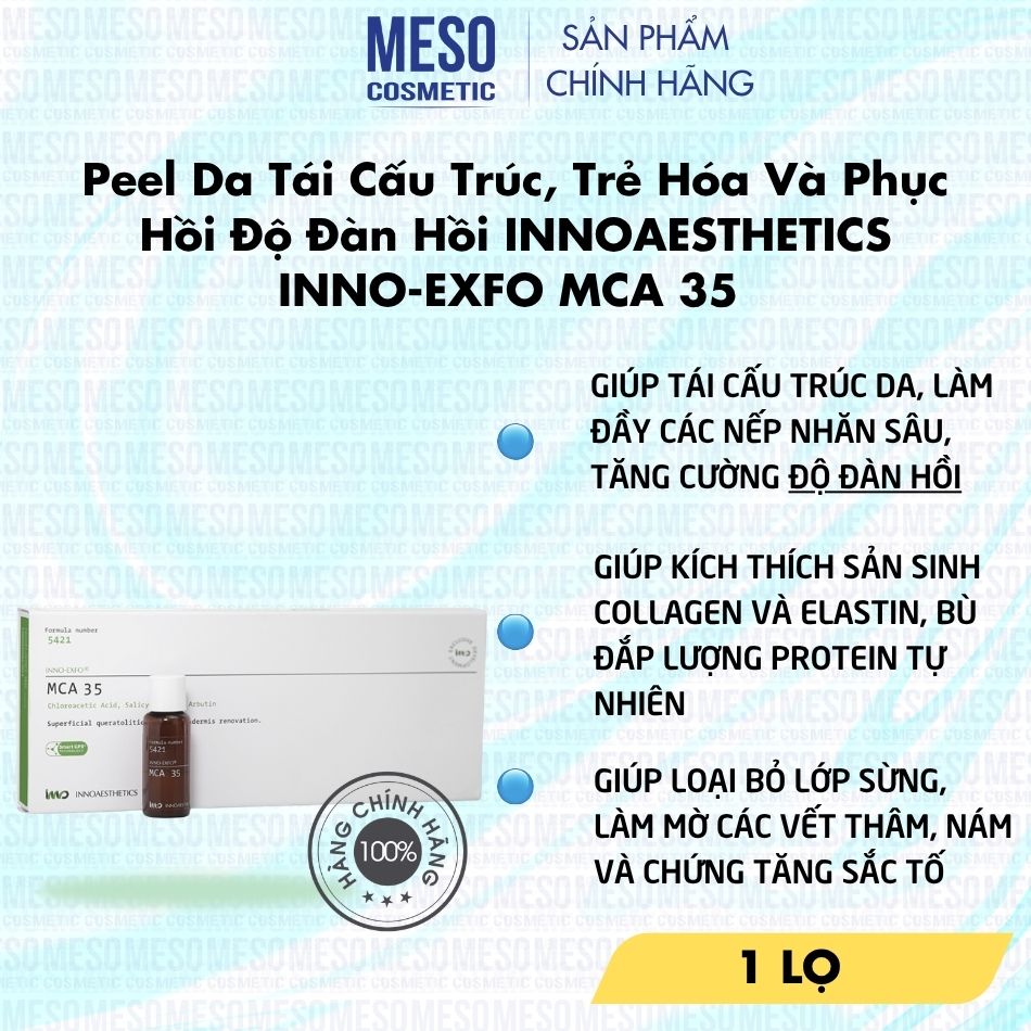 Peel Da Tái Cấu Trúc, Trẻ Hóa Và Phục Hồi Độ Đàn Hồi INNOAESTHETICS INNO-EXFO MCA 35 - HÀNG CHÍNH HÃNG