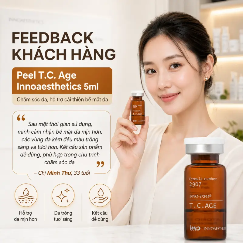 Peel TCA Chống Lão Hóa, Tái Tạo Da, Cải Thiện Sẹo Rỗ Và Nếp Nhăn Innoaesthetics T.C. Age 5ml