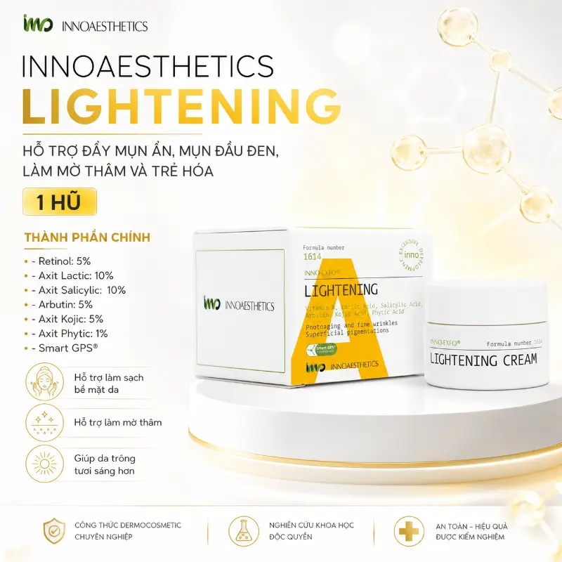 Peel Hỗ Trợ Giảm Mụn Ẩn, Mụn Đầu Đen & Trẻ Hóa Da INNOAESTHETICS Lightening Chính Hãng